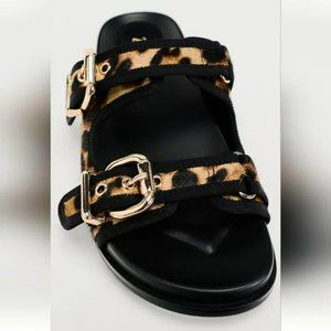 ZARA ANIMAL EMBOSSED LEATHER SLIDES